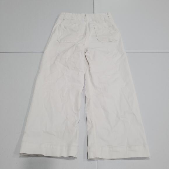 Maeve Anthropologie Pants Womens 29 White Colette Wide Leg Crop Denim - Picture 3 of 14
